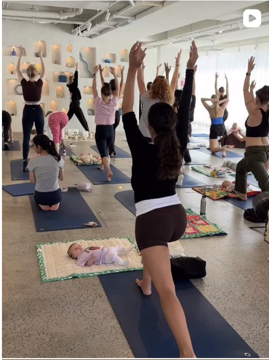 Women training together in a fitness class